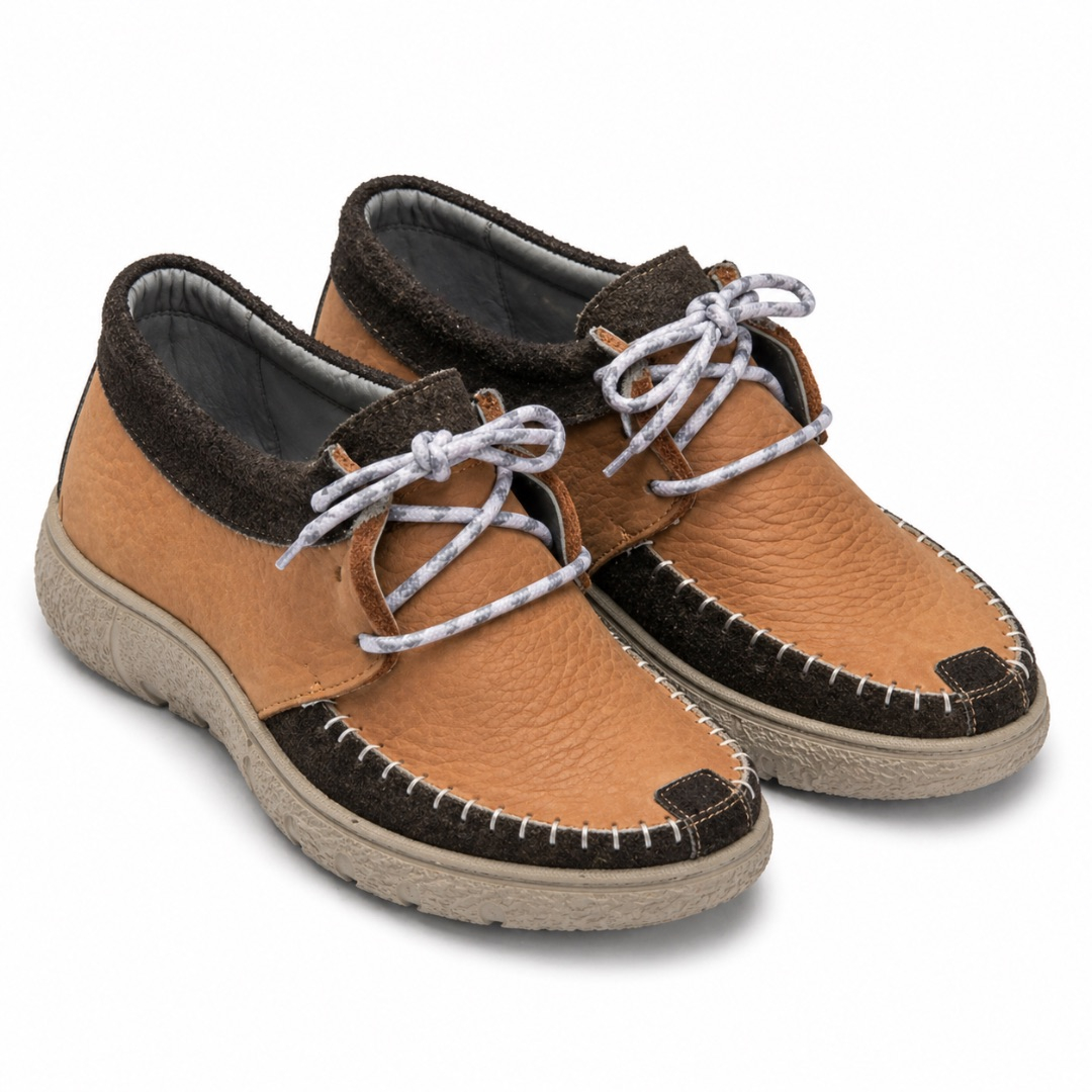 Quality Men Two Tone Brown Casual Lace up Comfort Shoes