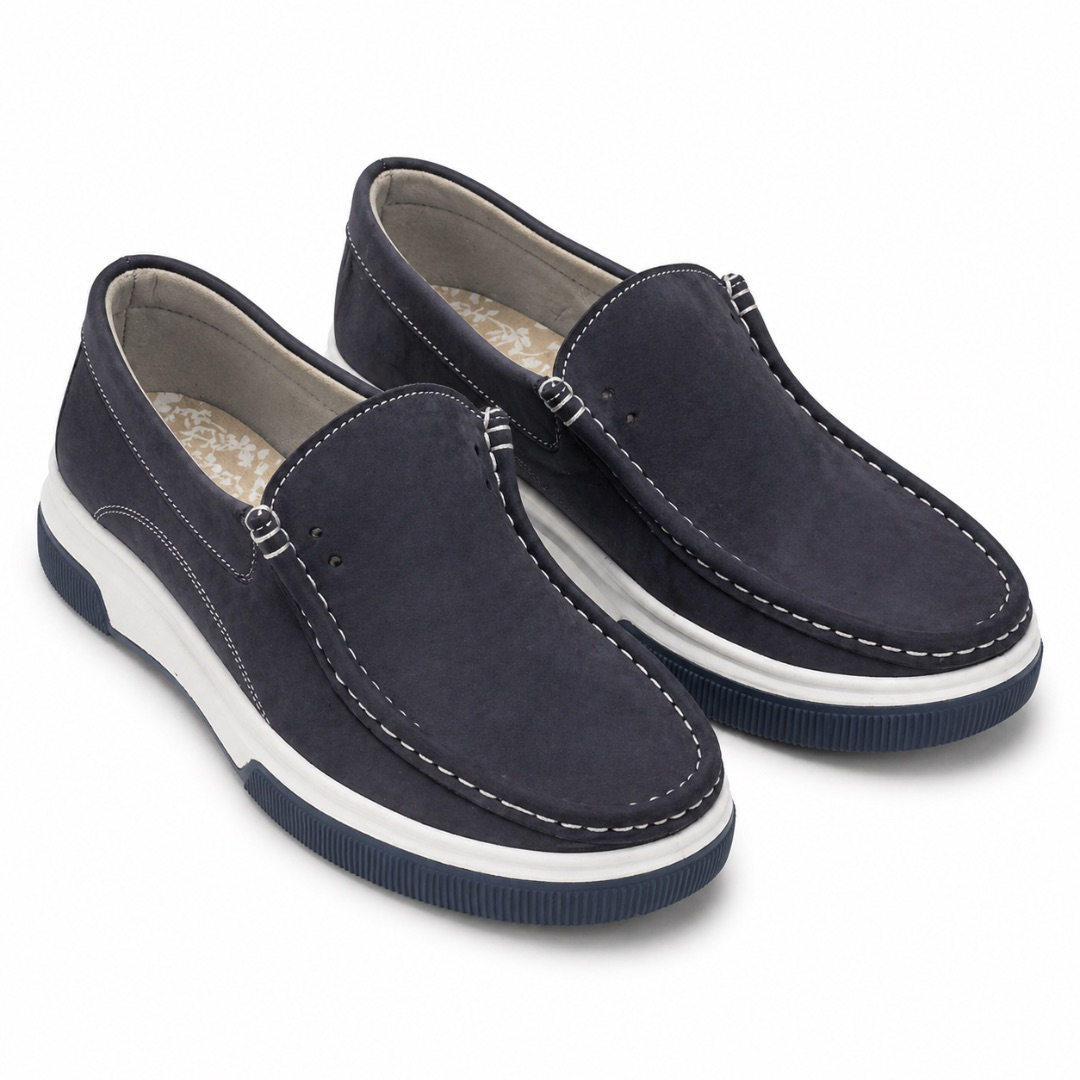 Quality Men Navy Blue Slip On Casual Loafers