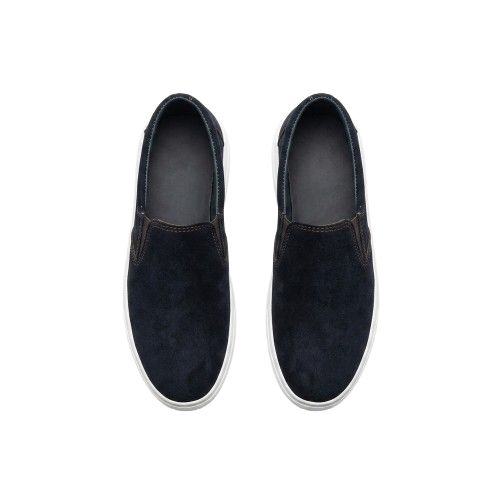 Mens Slip On Sneakers Black Suede