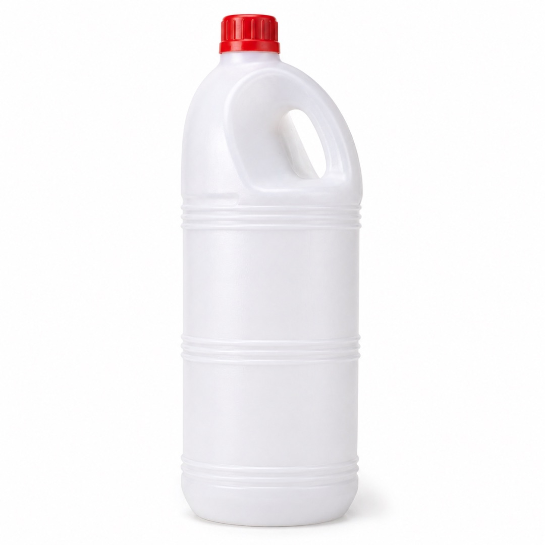 1 liter White Multi Purpose Liquid Container with Handle and Red Cap