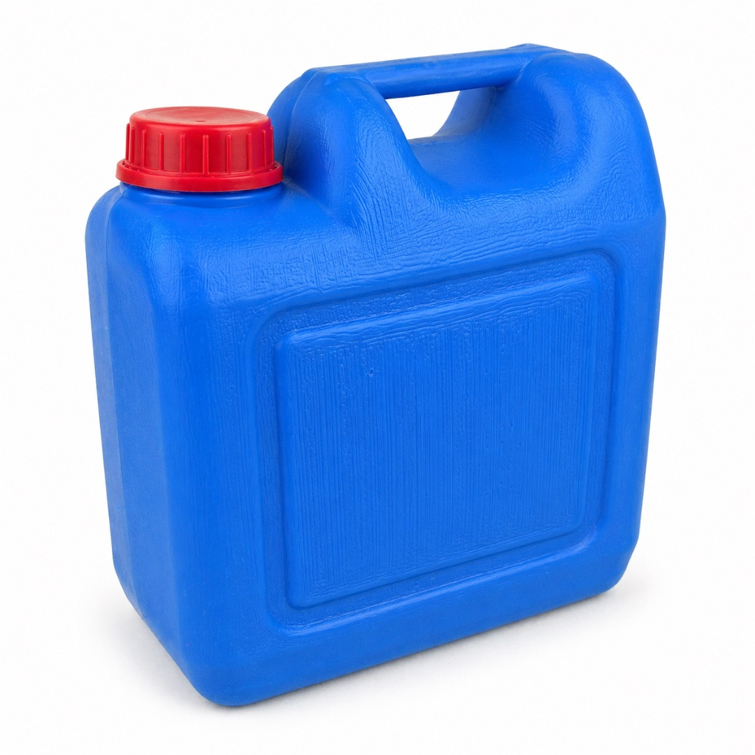 10 liter Blue Compact Liquid Storage Container with Handle and Red Cap