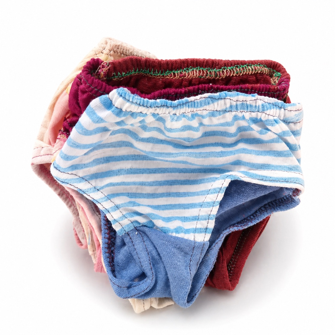 Soft Stripe and Solid MultiColor Infant Training Pants Set