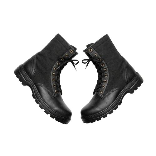 Rugged Black Tactical Lace Up Boots