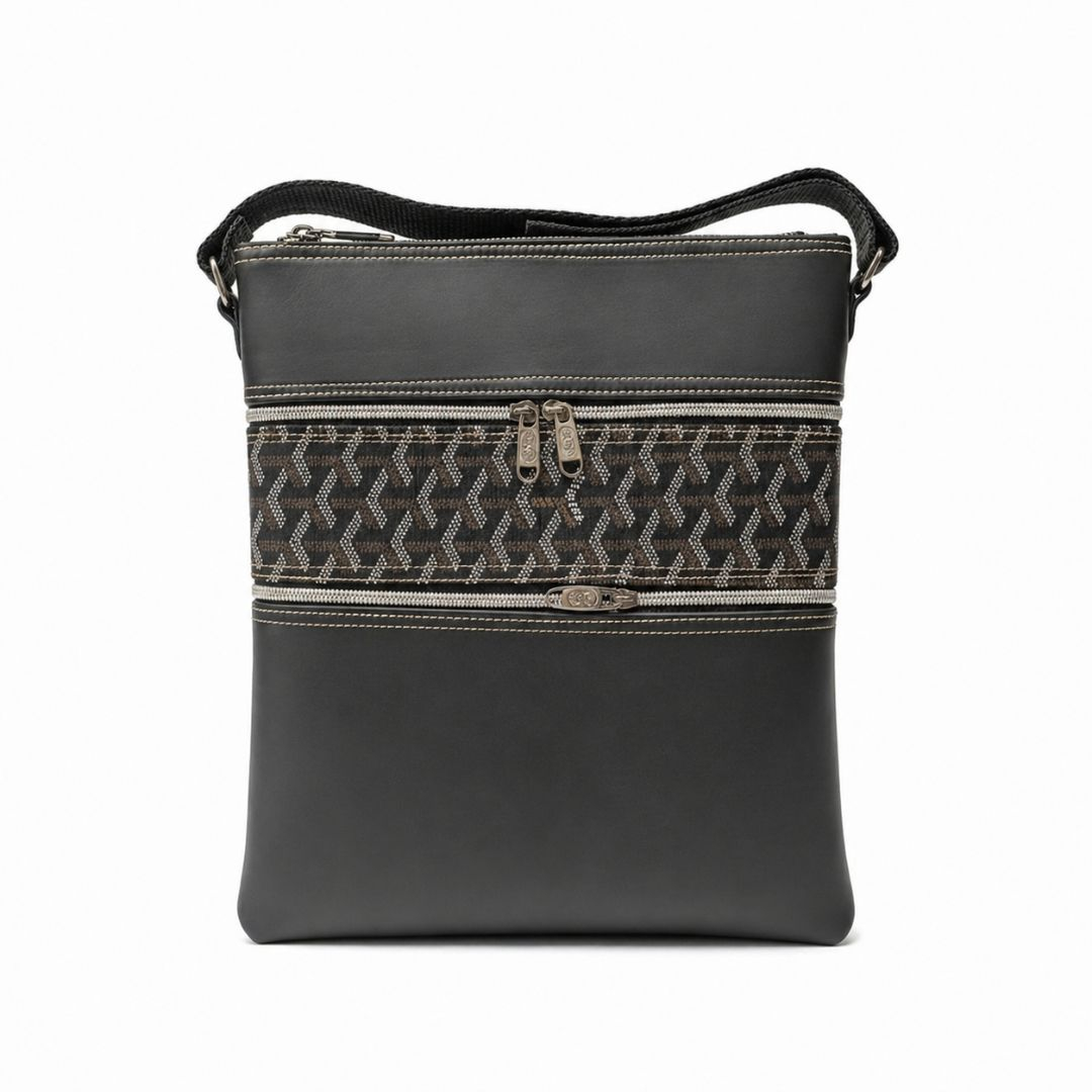 Minimalist Black Crossbody Shoulder Bag with Adjustable Strap