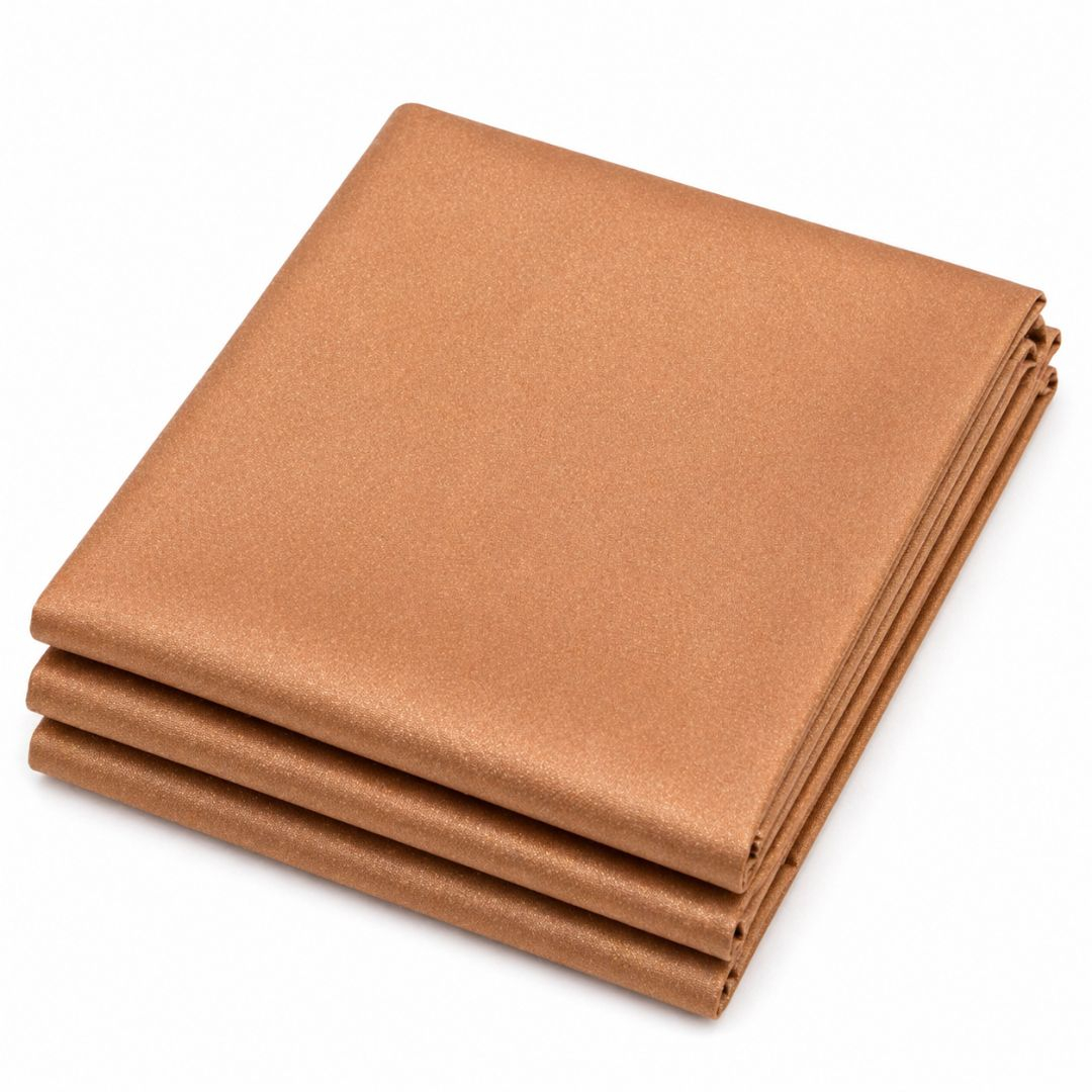Premium Copper Brown Satin Fabric