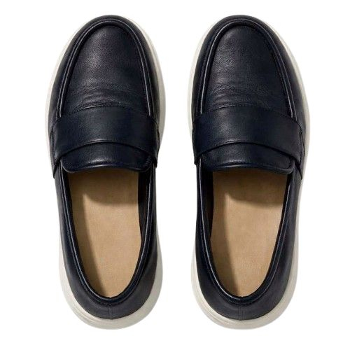 Men Black Leather Horsebit Loafers with Cushioned Sole