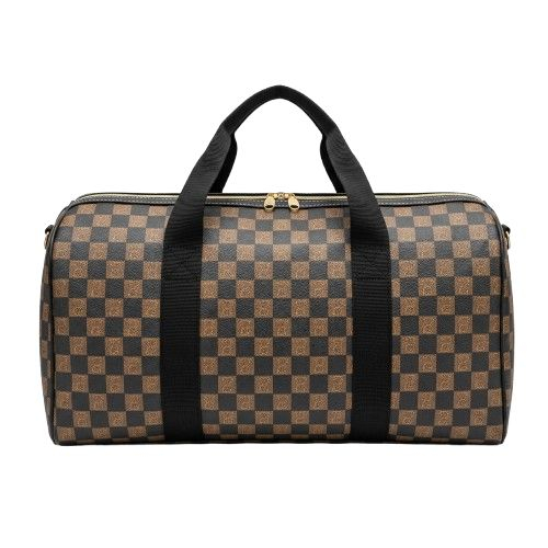 Large Capacity Checker Print Travel Duffel Bag