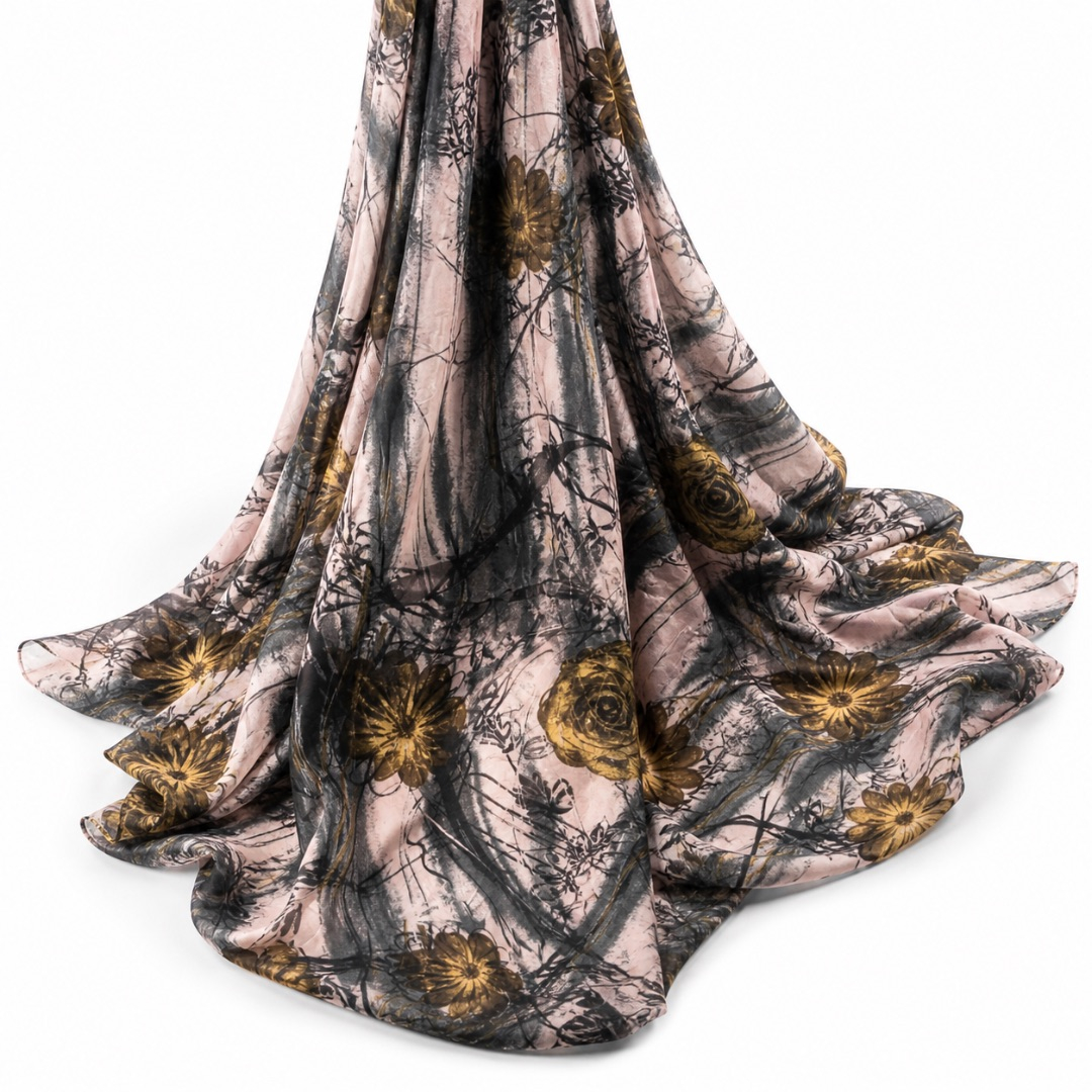 Multicolor Floral Print Fabric      Abstract Pattern Soft Lightweight Material