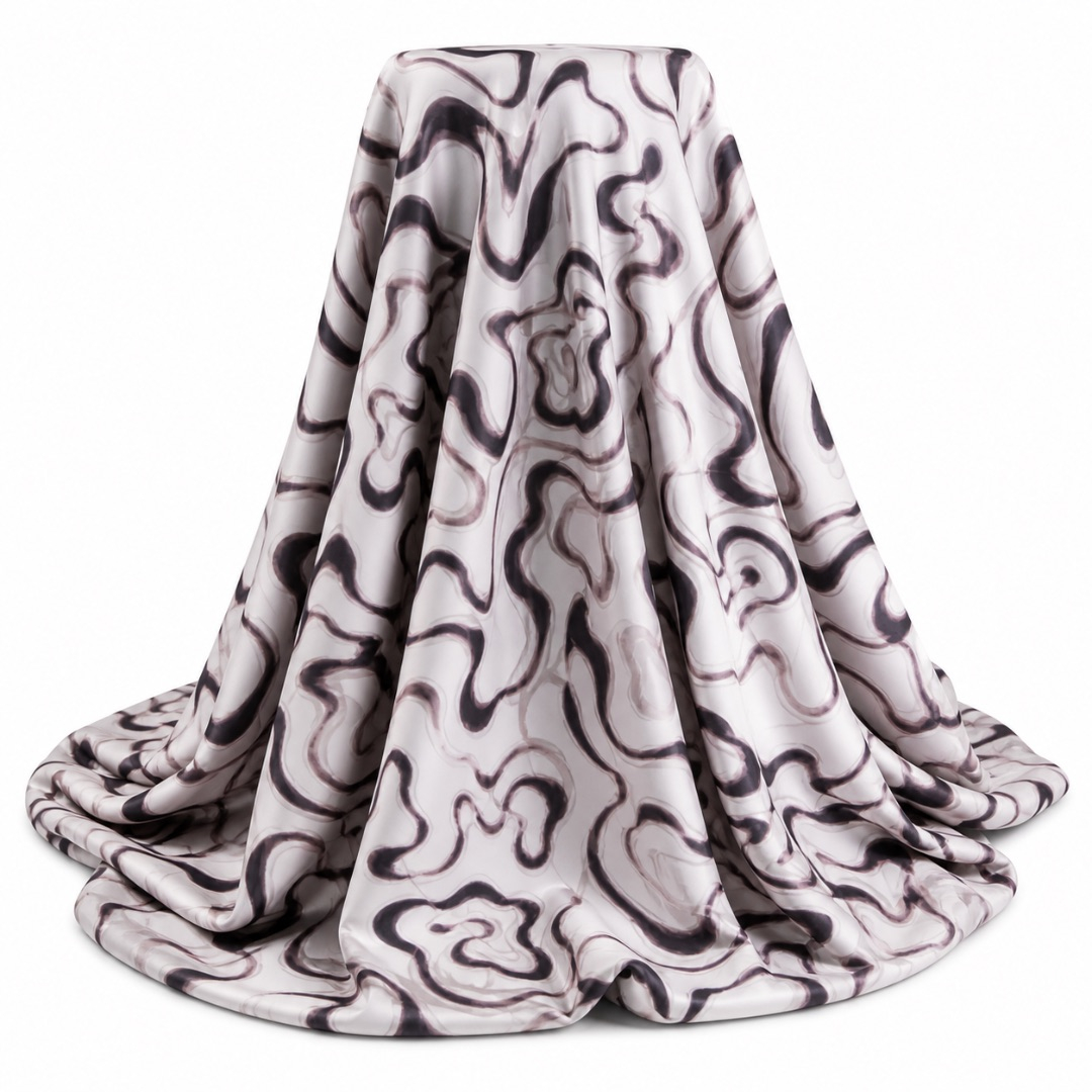 Abstract Marble Print Fabric        Soft Flowing Pattern Material