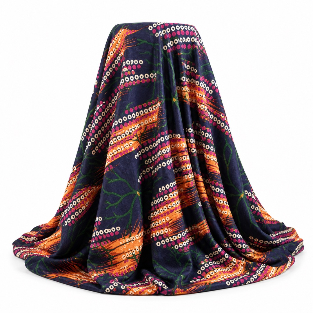 Vibrant Tribal Stripe Fabric       Multicolor Abstract Pattern Material