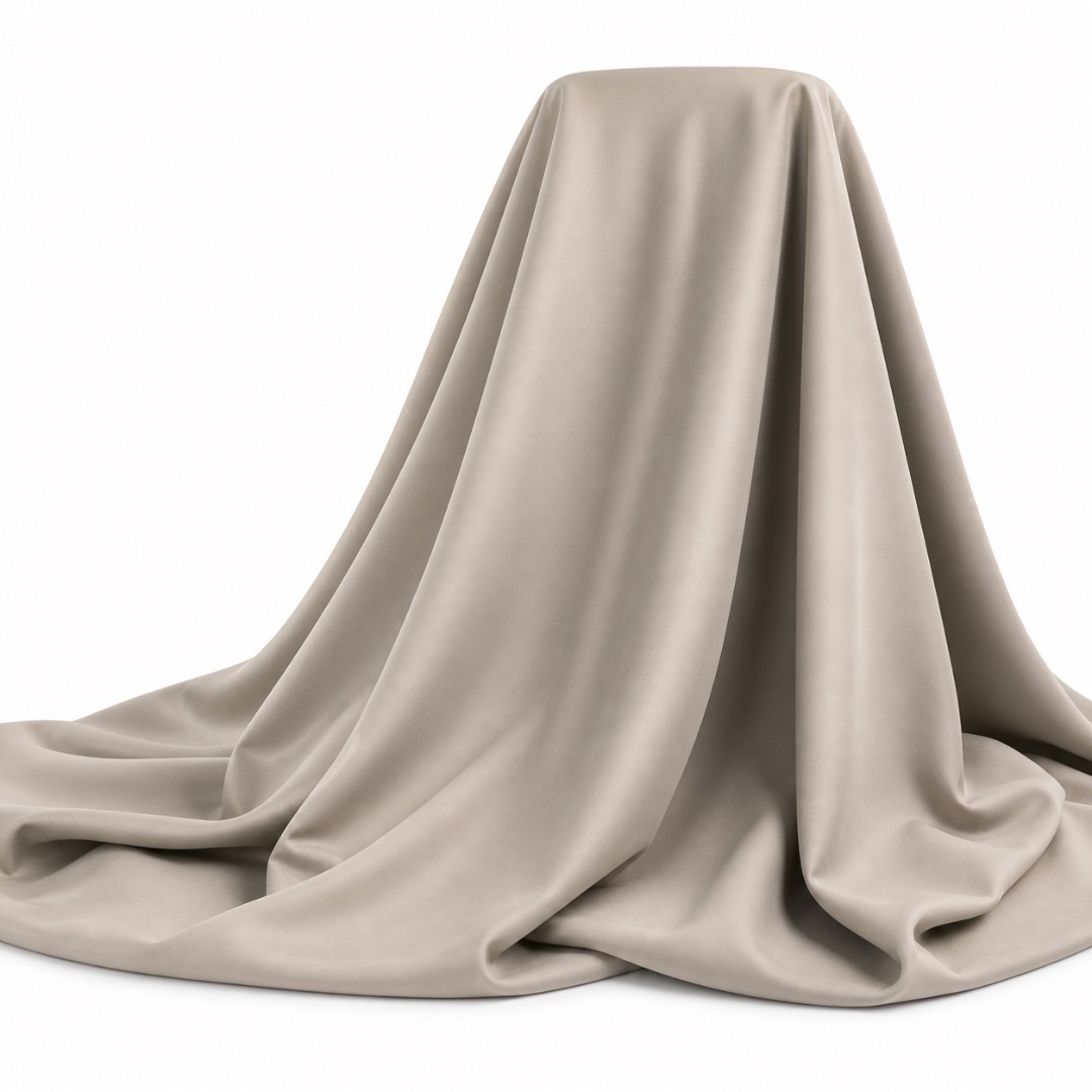 Beige Smooth Neutral Draping Crepe Fabric