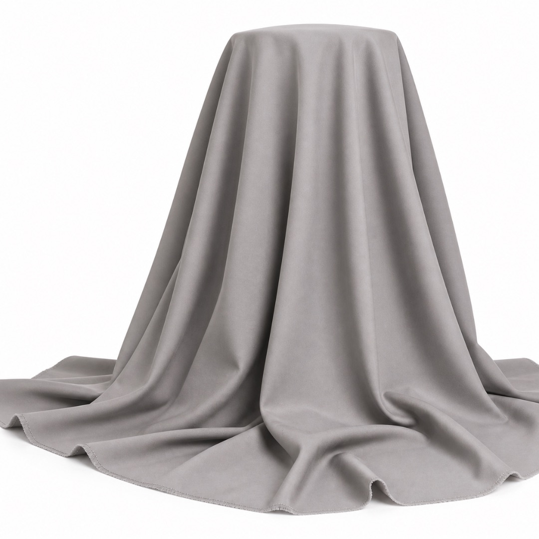 Taupe Grey Soft Flowing Crepe Fabric Material