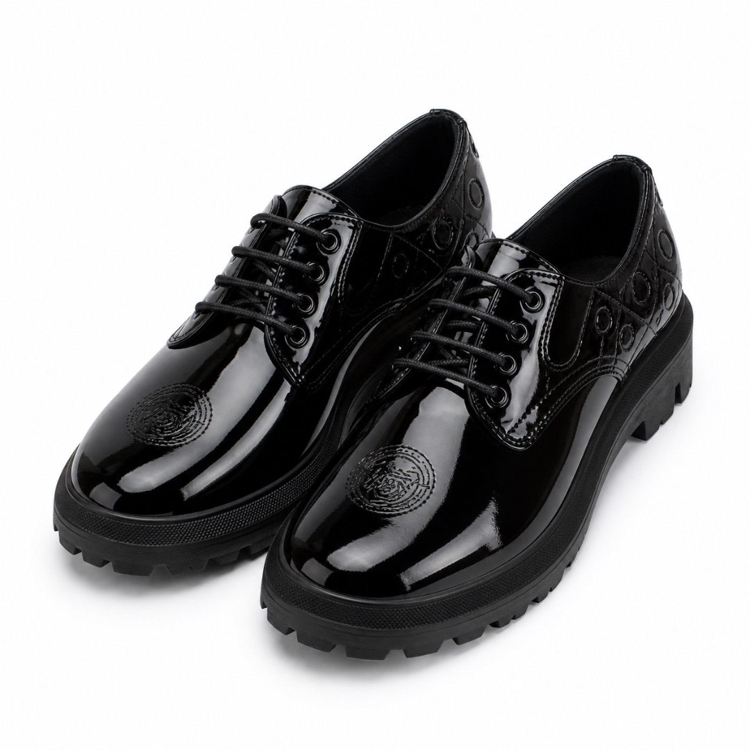 Black  Patent  Leather  Lace Up  Shoes
