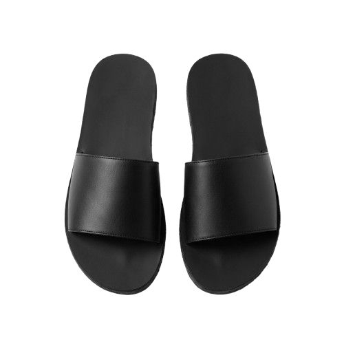 Matte Finish Slide Sandals with Graphic Pattern Detail