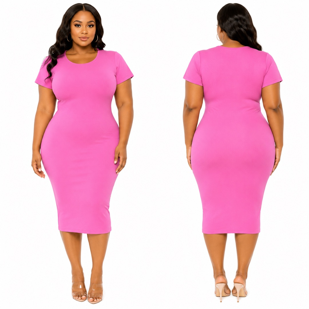 Womens Pink Bodycon Mini Dress  with Logo Print