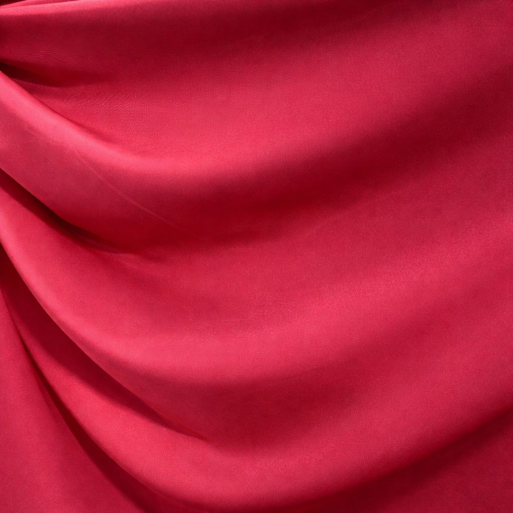 Solid Rose Red Satin Fabric