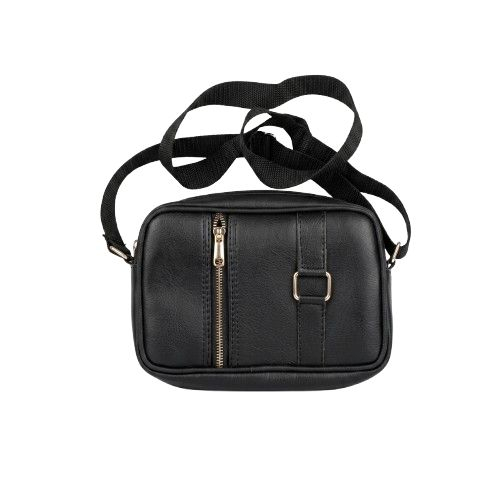 Premium Black Leather Crossbody Messenger Bag