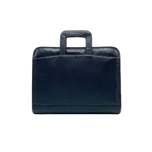 Black Leather Conference Folder with Handle