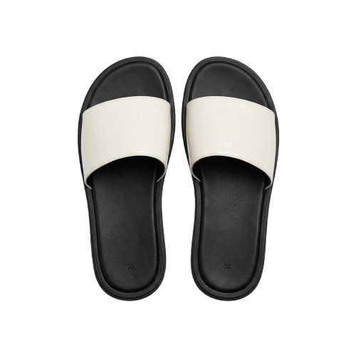 Black and White Contrast Slide Sandals