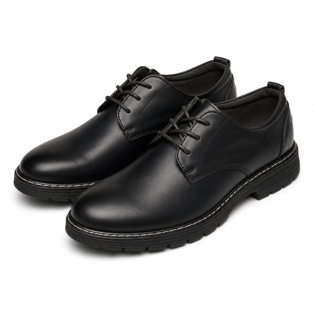 Classic Black Casual Lace Up Mens Shoe