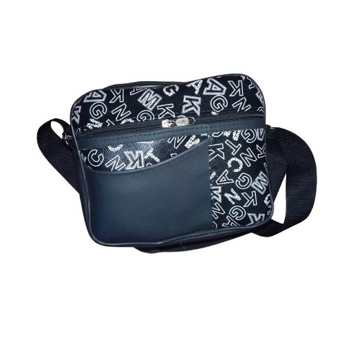 Monochrome Patterned Crossbody Messenger Bag