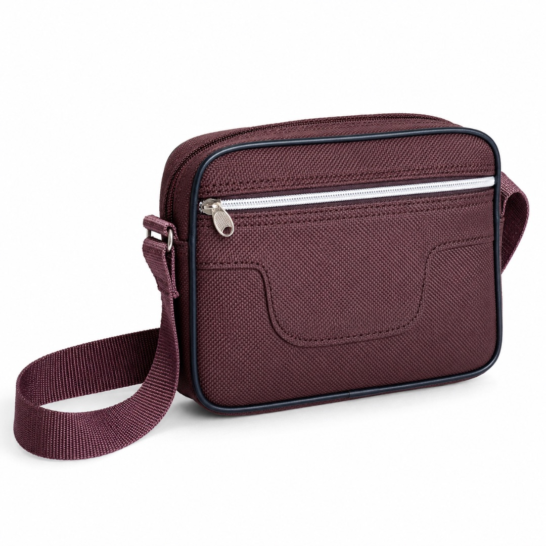 Luxury Wine Embossed Crossbody Shoulder Bag for Men and Women