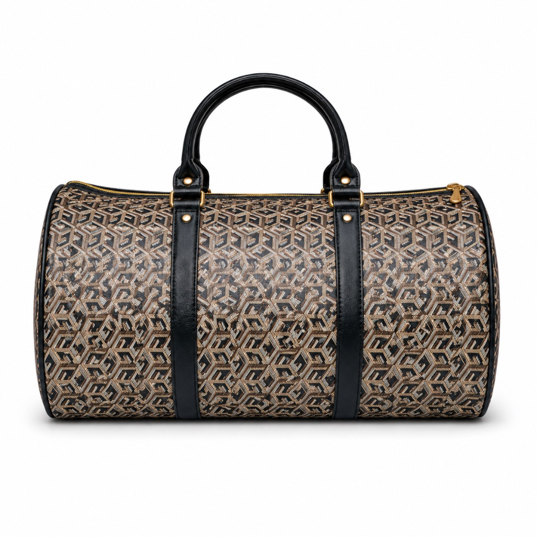 Luxury Geometric Print Travel Duffel Bag