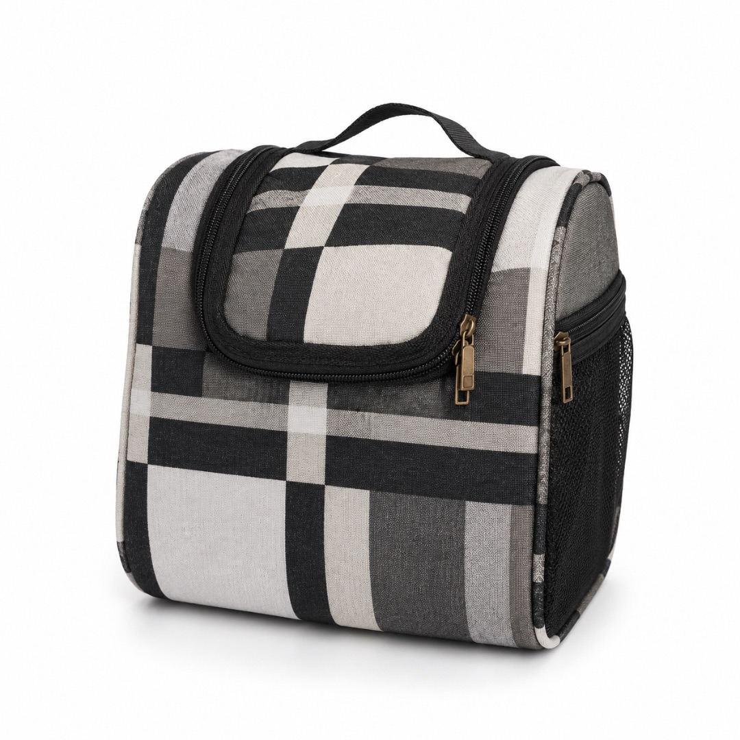 Luxury Black and White Plaid Travel Bag