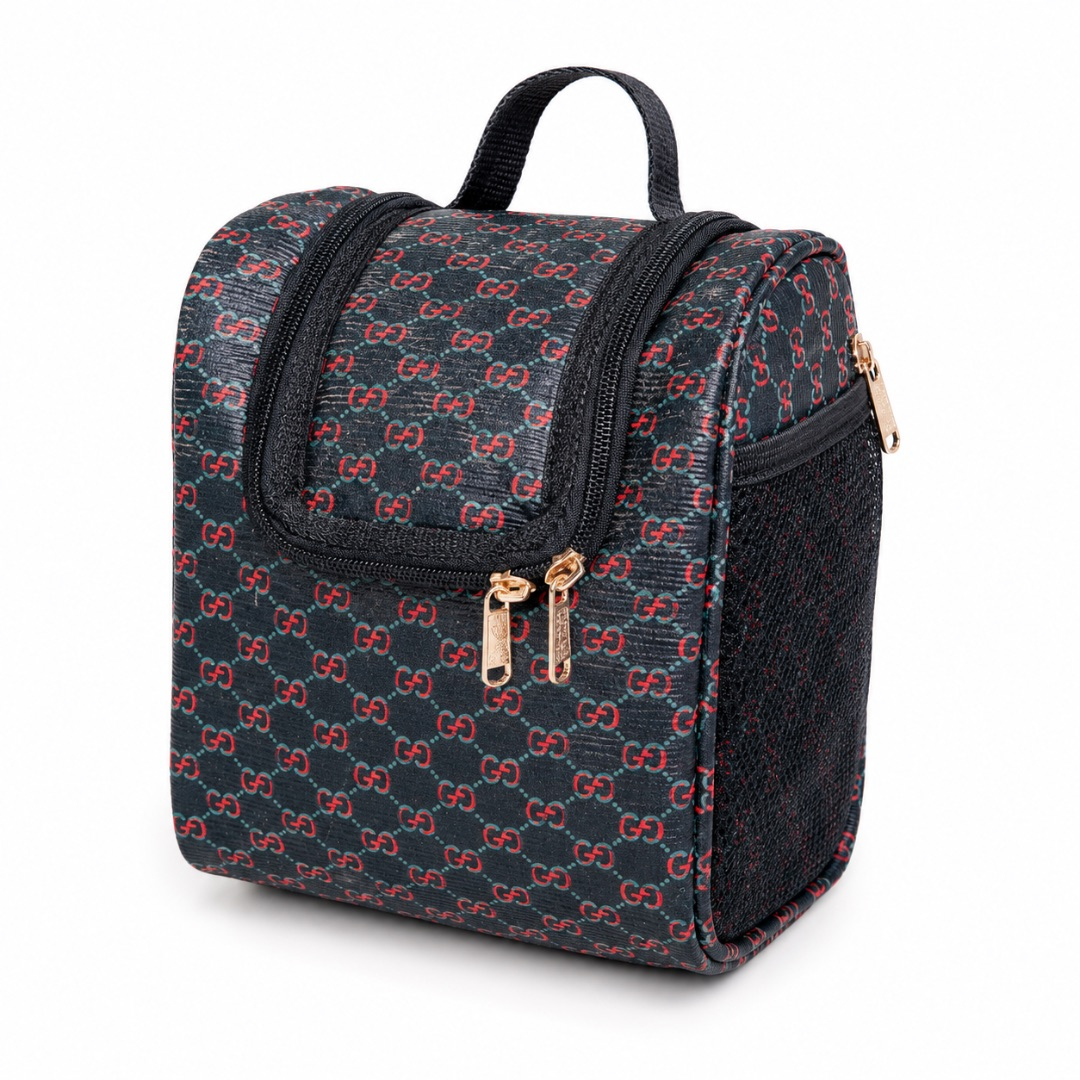 Luxury Black Monogram Cosmetic Travel Bag