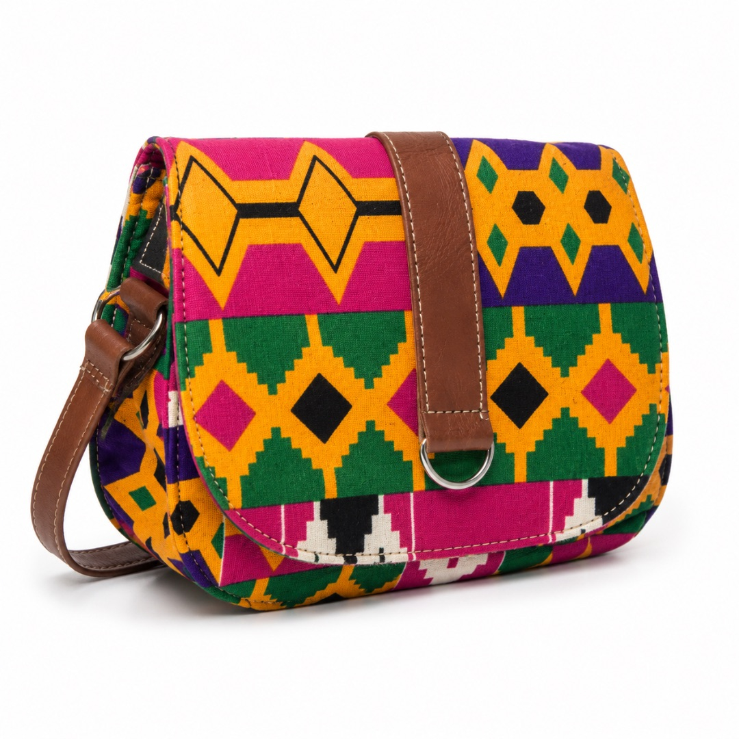 Luxury African Print Flap Crossbody Bag