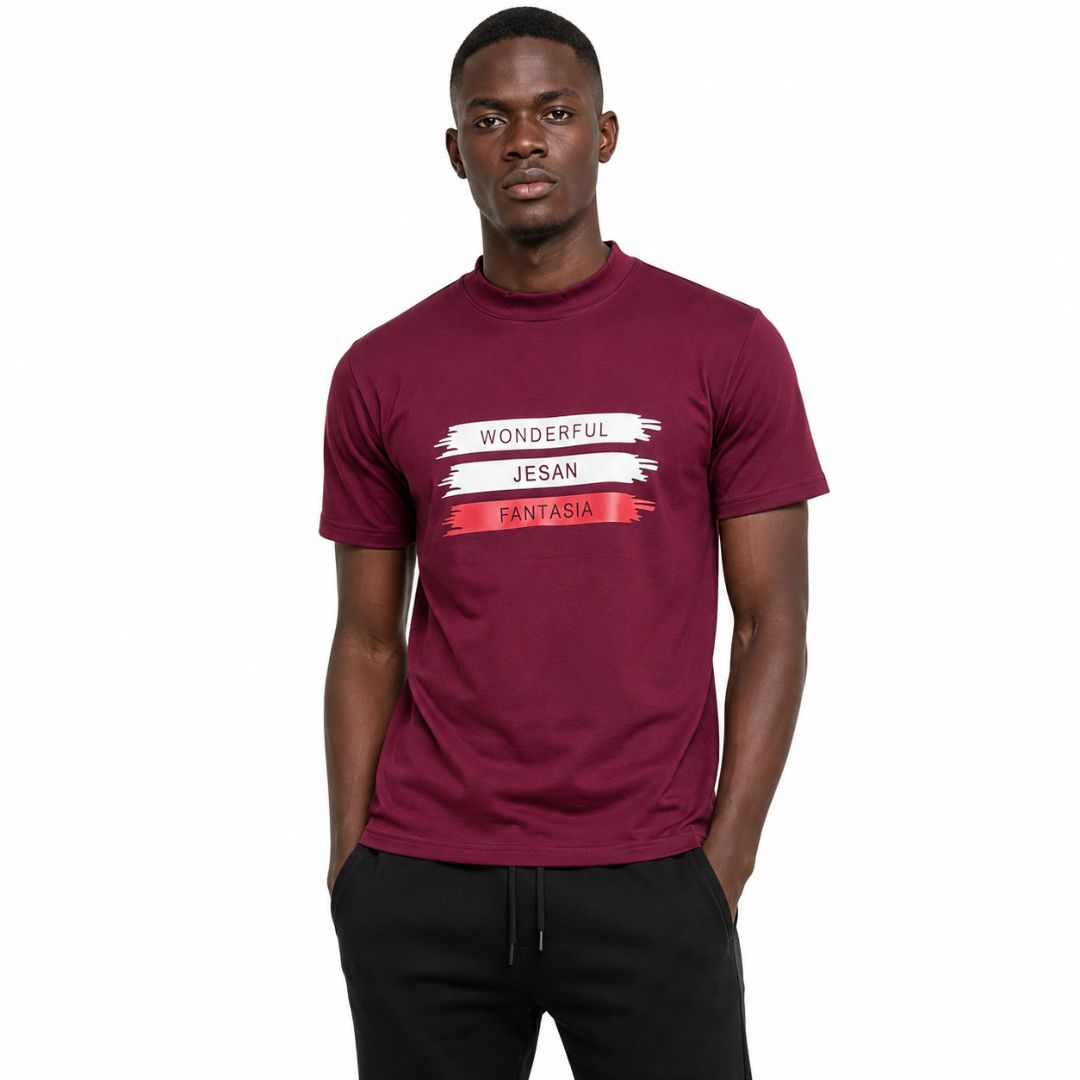 Unisex Burgundy Graphic T Shirt
