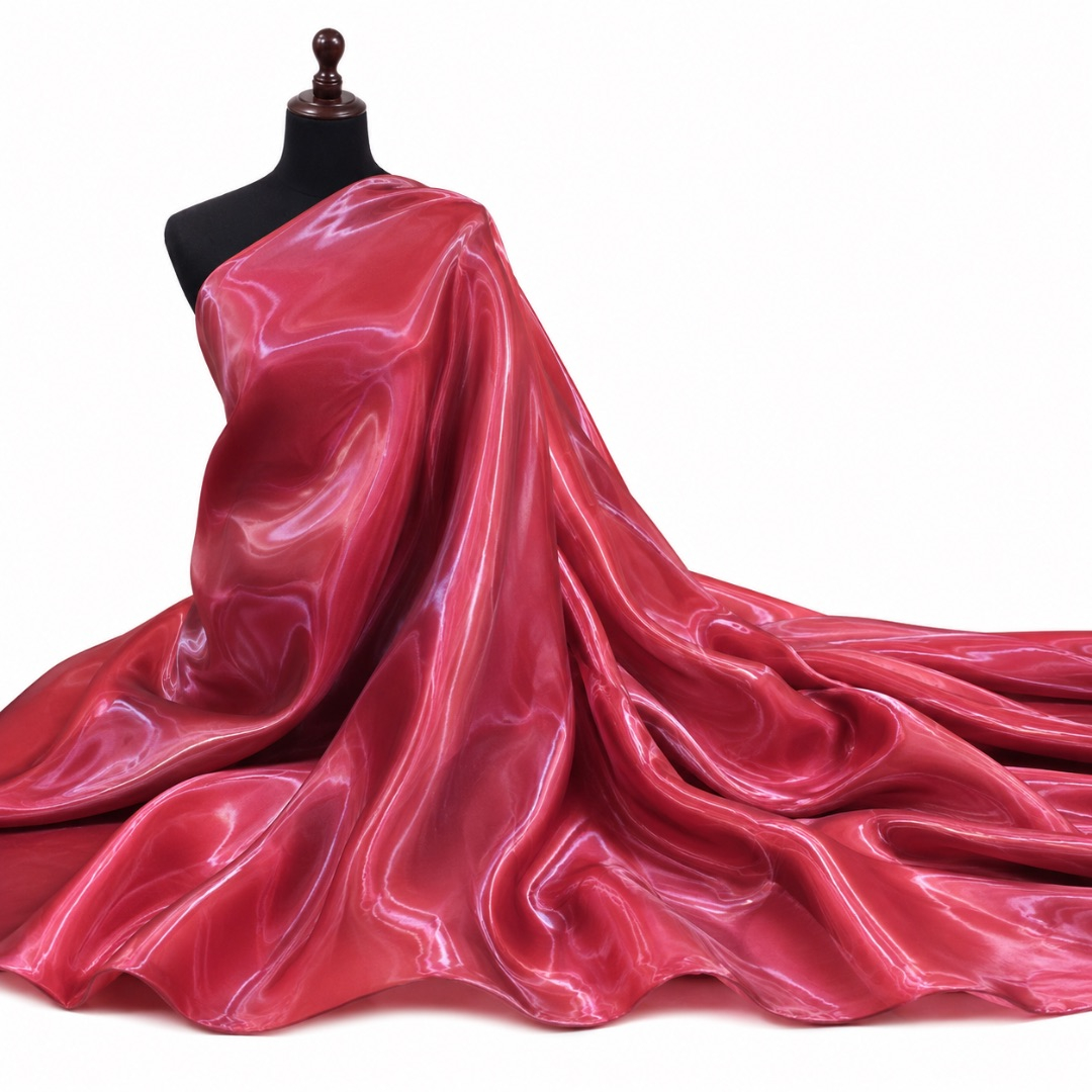 Luxury Coral Pink Liquid Satin Fabric Material