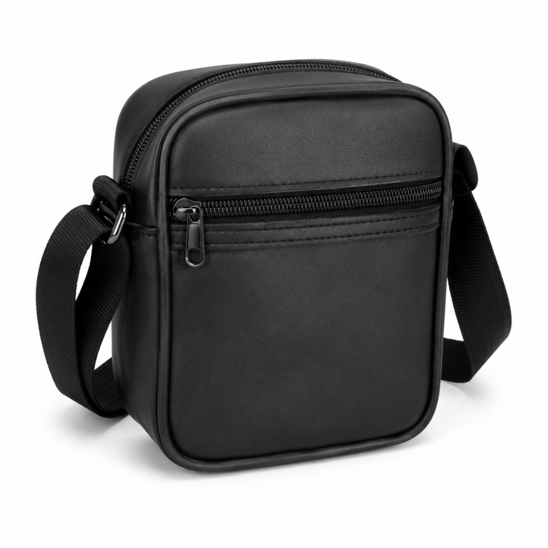 Black Mini Faux Leather Crossbody Bag