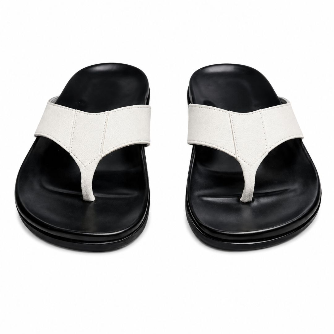 Black Textured Sole Slide Sandals