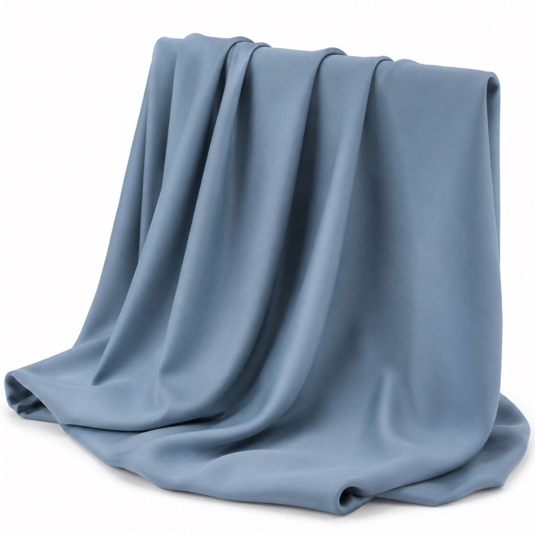 Dusty Blue Plain Crepe Fashion Fabric Material