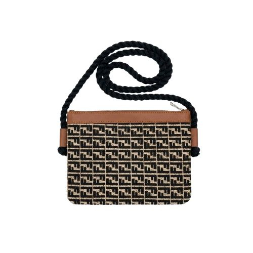 Monogram Canvas Crossbody Bag with Braided Rope Strap