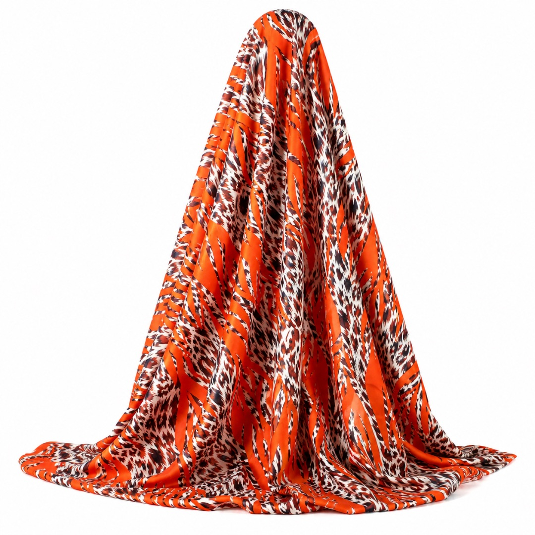 Luxury Orange Animal Print vintage Fabric