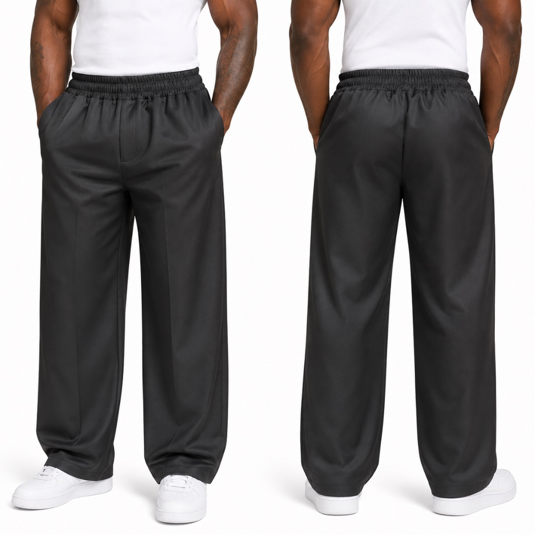 Unisex Classic Black Casual Trousers