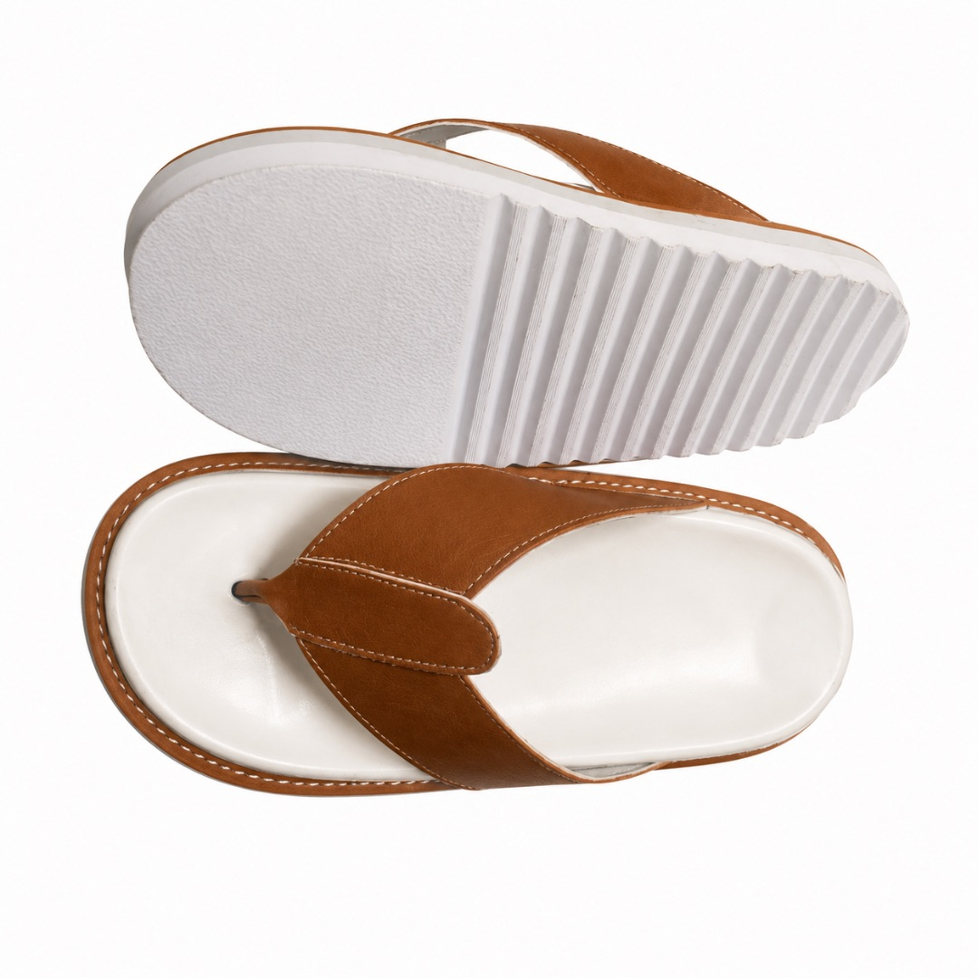 Unisex Brown Minimalist Toe Loop Sli