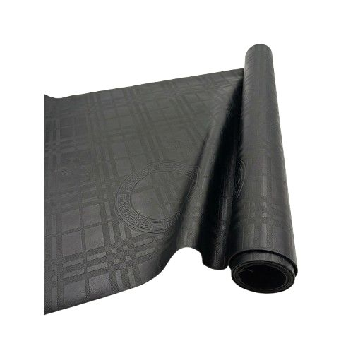 Black Plaid and Crest Utility Fabric Panel