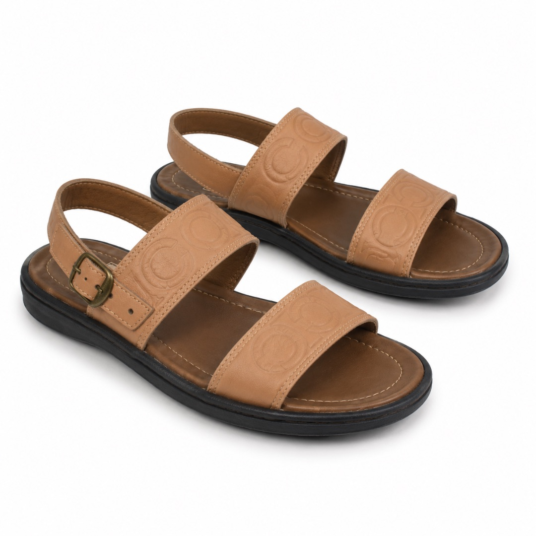 Mens Beige Casual Strap Sandals