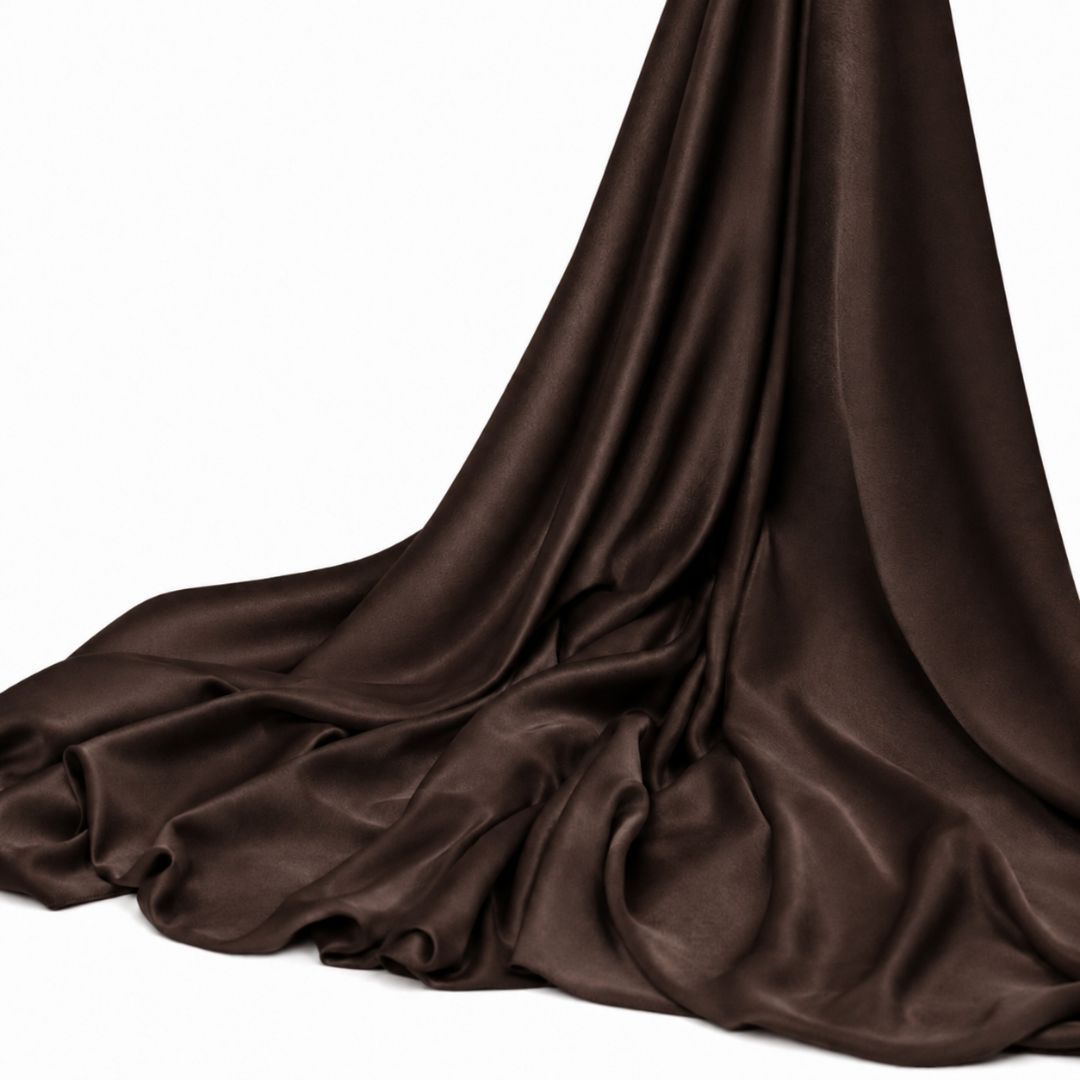 Luxury Dark Taupe Satin Fabric