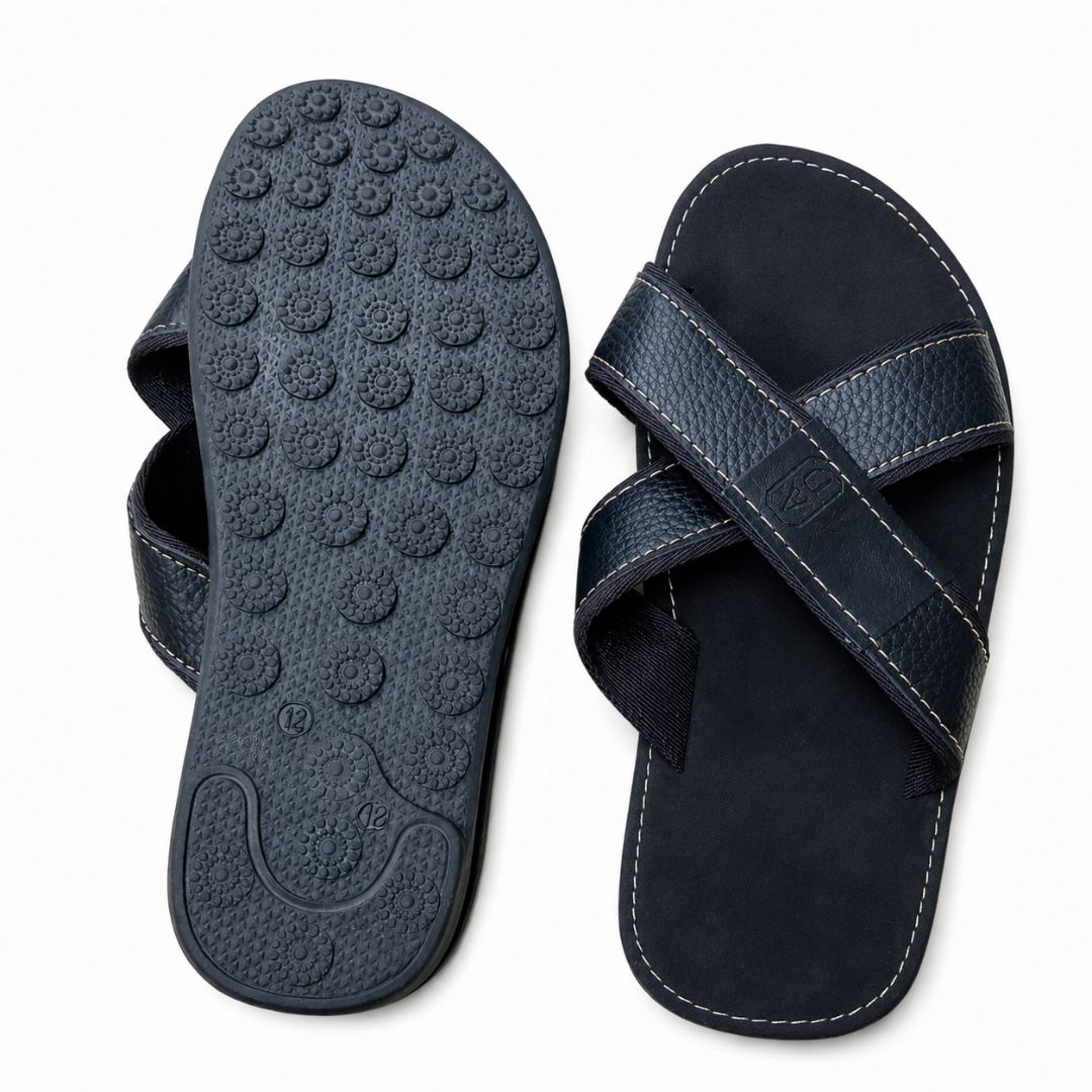 Men Black Urban Cross Strap Palms