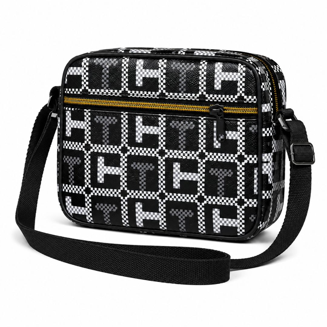 Patterned Slim Crossbody Bag with Adjustable Strap