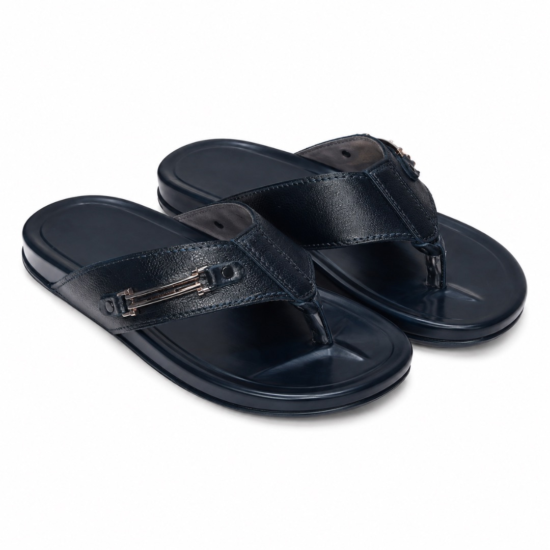 Mens  Black Premium Toe Post Sandals