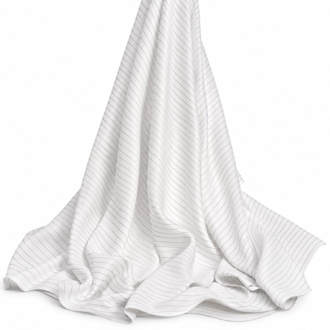Mens  White Pinstripe Senator Fabric Material