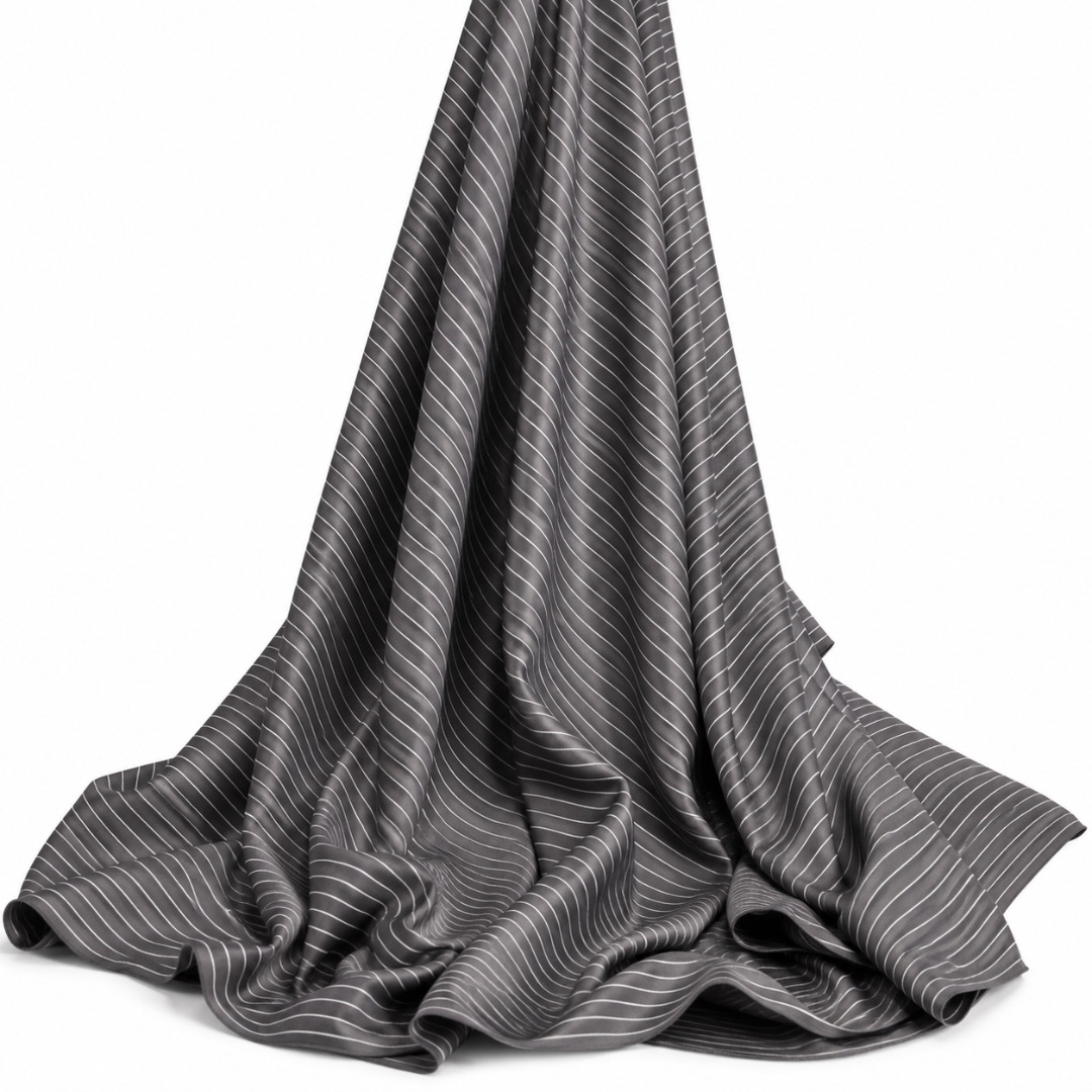 Mens  Charcoal Grey Pinstripe Senator Fabric Material