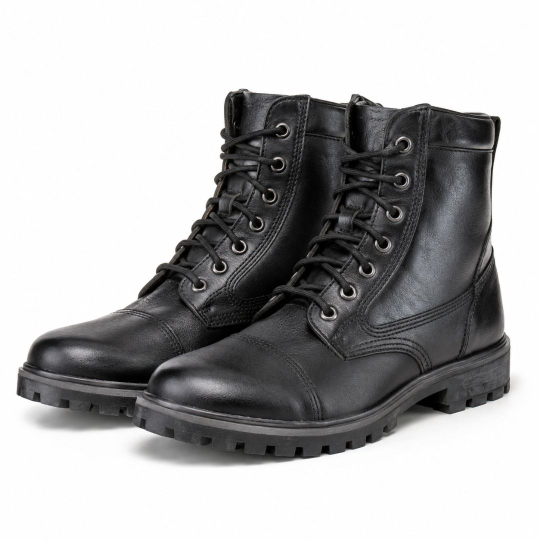 Mens Black Leather Work Boot