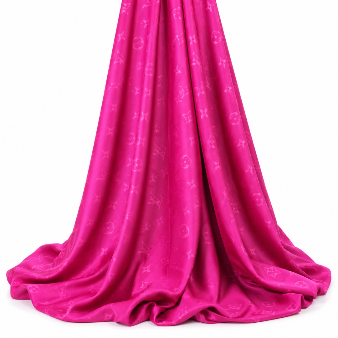 Luxury  Pink  Monogram  Silk Fabric