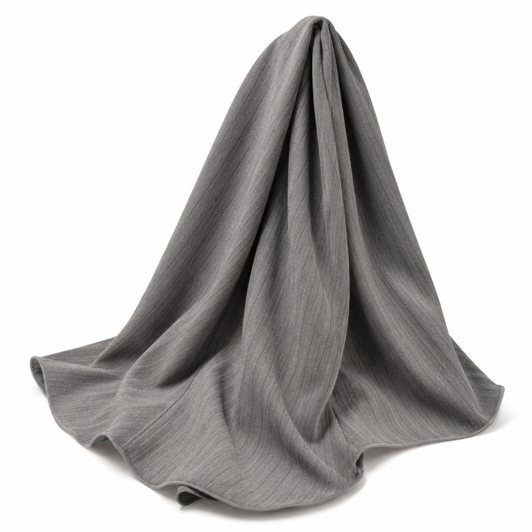 Luxury Grey Textured Stripe Suiting Fabric